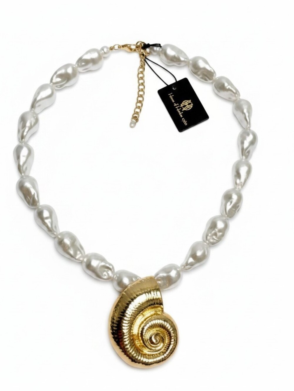 🤍▪️House of Harlow▪️ 1960 Sea Shell  Pendant PEARL Rope 20"  NECKLACE